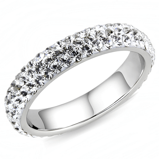 Picture of TK3533 - Stainless Steel Ring High polished (no plating) Women Top Grade Crystal Clear