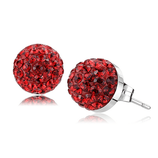 Picture of TK3547 - Stainless Steel Earrings High polished (no plating) Women Top Grade Crystal Siam