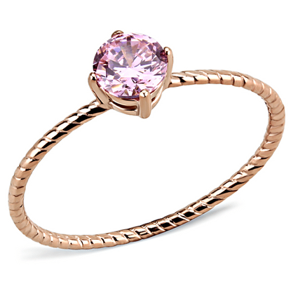 Picture of TK3558 - Stainless Steel Ring IP Rose Gold(Ion Plating) Women AAA Grade CZ Rose