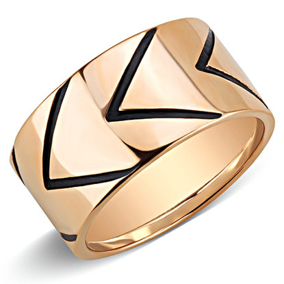 Picture of TK3563 - Stainless Steel Ring IP Rose Gold(Ion Plating) Unisex Epoxy Jet