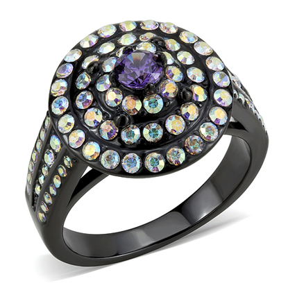 Image de TK3580 - Stainless Steel Ring IP Black(Ion Plating) Women Assorted Multi Color