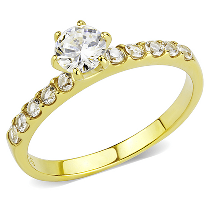 Picture of TK3605 - Stainless Steel Ring IP Gold(Ion Plating) Women AAA Grade CZ Clear