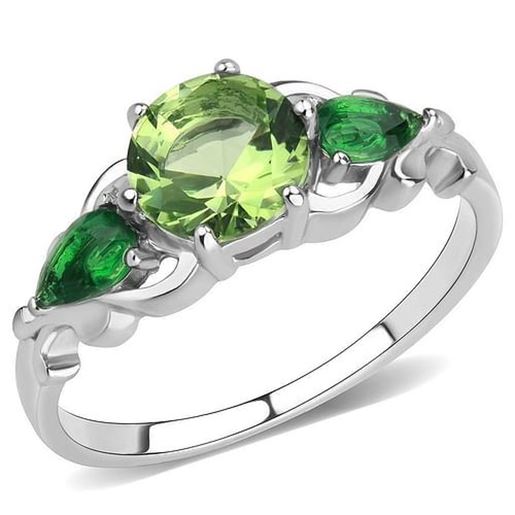 Picture of TK3610 - Stainless Steel Ring No Plating Women Synthetic Peridot