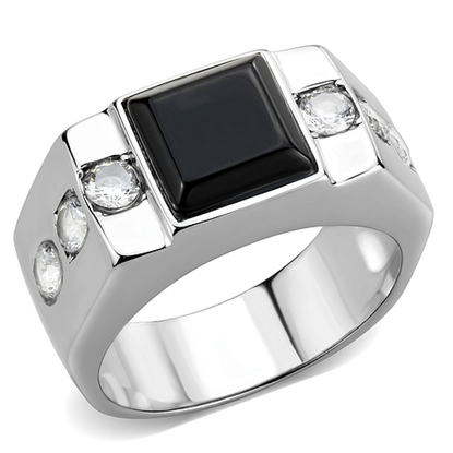 Picture of TK3615 - Stainless Steel Ring High polished (no plating) Men Synthetic Jet