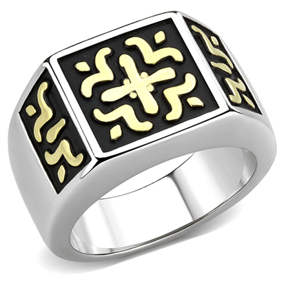 Picture of TK3622 - Stainless Steel Ring Two-Tone IP Gold (Ion Plating) Men No Stone No Stone