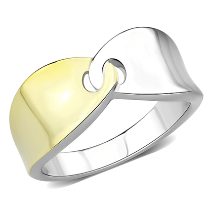 Picture of TK3630 - Stainless Steel Ring Two-Tone IP Gold (Ion Plating) Women No Stone No Stone