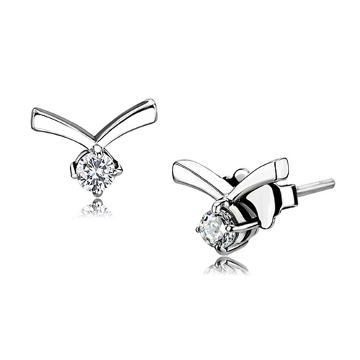 Picture of TK3657 - Stainless Steel Earrings High polished (no plating) Women AAA Grade CZ Clear