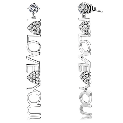 Picture of TK3665 - Stainless Steel Earrings High polished (no plating) Women AAA Grade CZ Clear