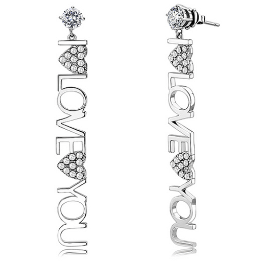 Picture of TK3665 - Stainless Steel Earrings High polished (no plating) Women AAA Grade CZ Clear