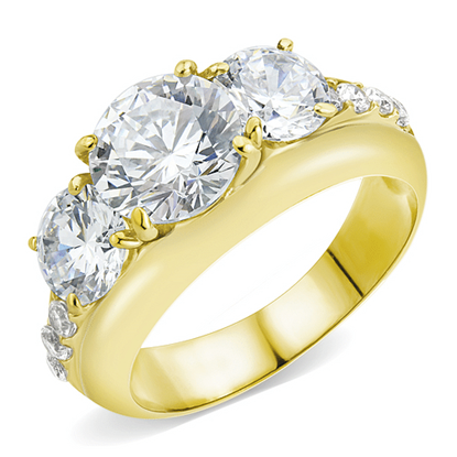 Picture of TK3669 - Stainless Steel Ring IP Gold(Ion Plating) Women AAA Grade CZ Clear