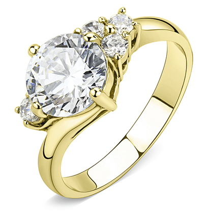 Picture of TK3670 - Stainless Steel Ring IP Gold(Ion Plating) Women AAA Grade CZ Clear