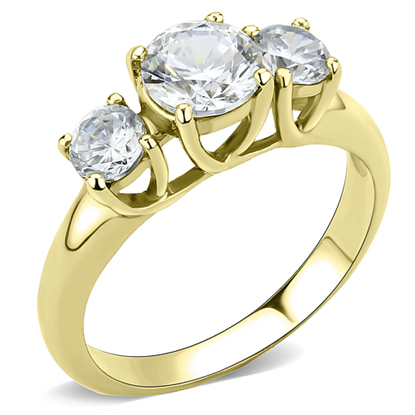 Picture of TK3673 - Stainless Steel Ring IP Gold(Ion Plating) Women AAA Grade CZ Clear