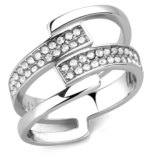 Picture of TK3702 - Stainless Steel Ring High polished (no plating) Women Top Grade Crystal Clear