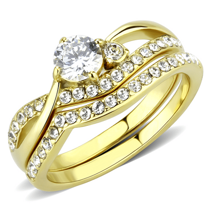 Picture of TK3708 - Stainless Steel Ring IP Gold(Ion Plating) Women AAA Grade CZ Clear