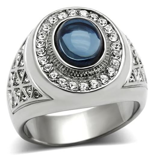 Picture of TK371 - Stainless Steel Ring High polished (no plating) Men Synthetic Montana