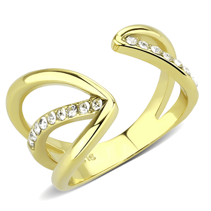 Picture of TK3710 - Stainless Steel Ring IP Gold(Ion Plating) Women Top Grade Crystal Clear