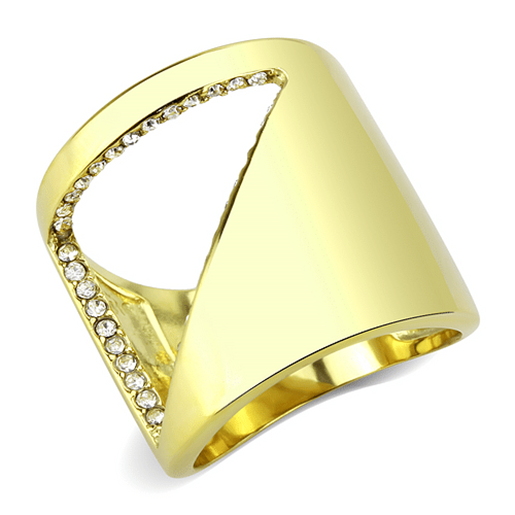 Picture of TK3715 - Stainless Steel Ring IP Gold(Ion Plating) Women Top Grade Crystal Clear