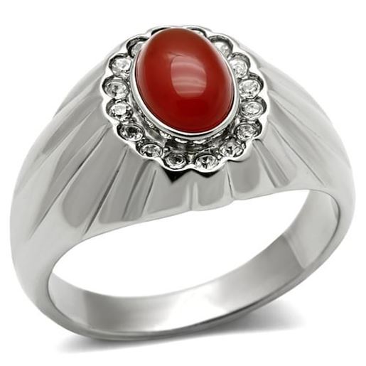 Picture of TK372 - Stainless Steel Ring High polished (no plating) Men Semi-Precious Siam