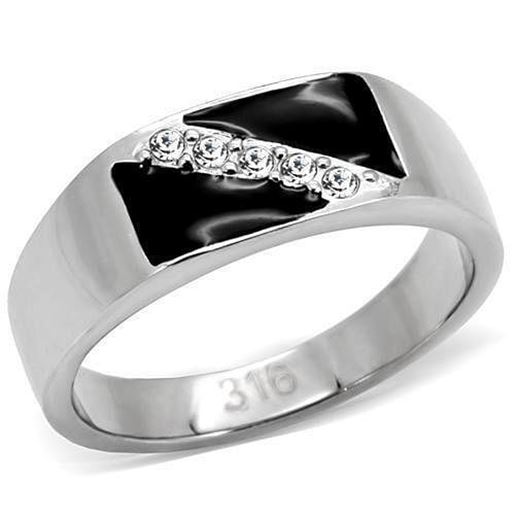 Picture of TK414701 - Stainless Steel Ring High polished (no plating) Men Top Grade Crystal Clear