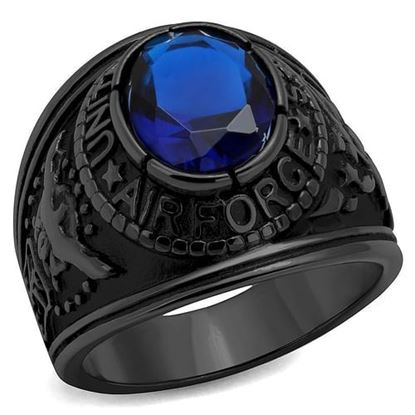 Picture of TK414708J - Stainless Steel Ring IP Black(Ion Plating) Men Synthetic Sapphire