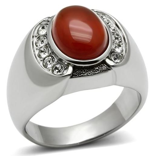 Picture of TK499 - Stainless Steel Ring High polished (no plating) Men Semi-Precious Siam