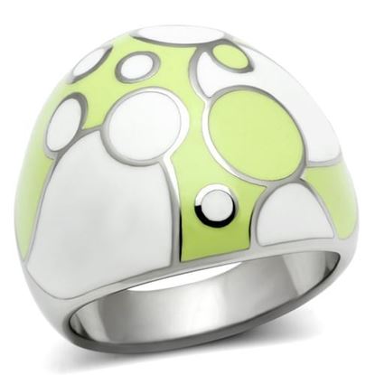 Picture of TK511 - Stainless Steel Ring High polished (no plating) Women Epoxy Multi Color