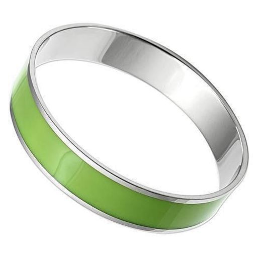 Picture of TK531 - Stainless Steel Bangle High polished (no plating) Women Epoxy Emerald