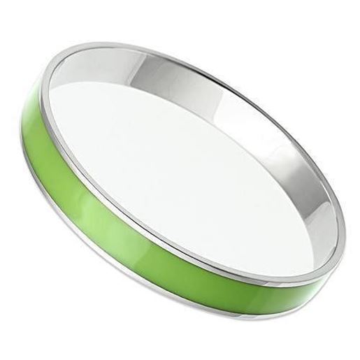 Picture of TK535 - Stainless Steel Bangle High polished (no plating) Women Epoxy Emerald