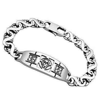 Picture of TK574 - Stainless Steel Bracelet High polished (no plating) Men AAA Grade CZ Clear