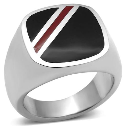 Picture of TK602 - Stainless Steel Ring High polished (no plating) Men Epoxy Multi Color