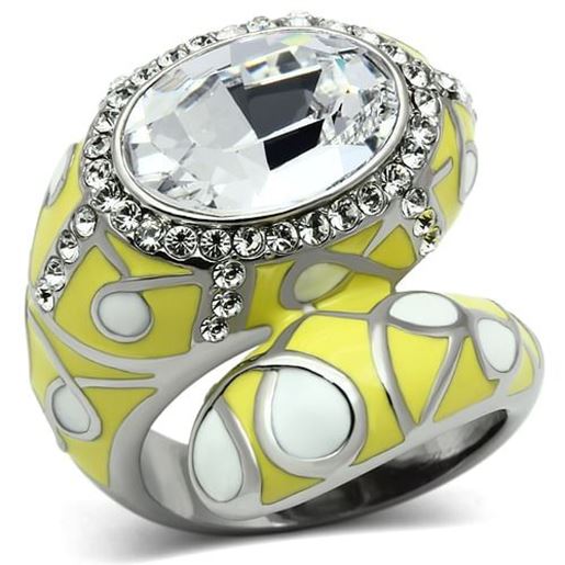 Picture of TK643 - Stainless Steel Ring High polished (no plating) Women Top Grade Crystal Clear