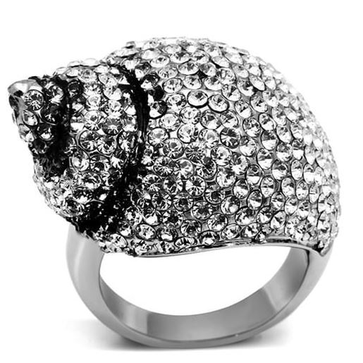 Picture of TK661 - Stainless Steel Ring High polished (no plating) Women Top Grade Crystal Clear