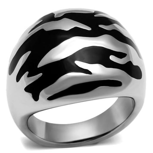 Picture of TK672 - Stainless Steel Ring High polished (no plating) Women Epoxy Jet