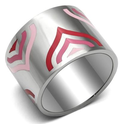 Picture of TK678 - Stainless Steel Ring High polished (no plating) Women Epoxy Multi Color