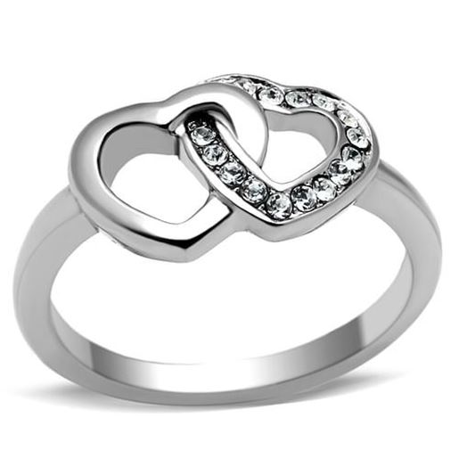 Picture of TK695 - Stainless Steel Ring High polished (no plating) Women Top Grade Crystal Clear