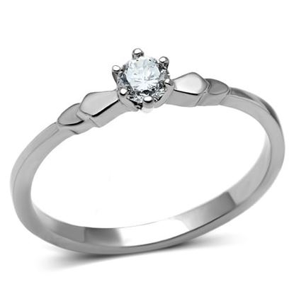 Picture of TK697 - Stainless Steel Ring High polished (no plating) Women AAA Grade CZ Clear