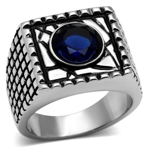 Picture of TK698 - Stainless Steel Ring High polished (no plating) Men Synthetic Montana