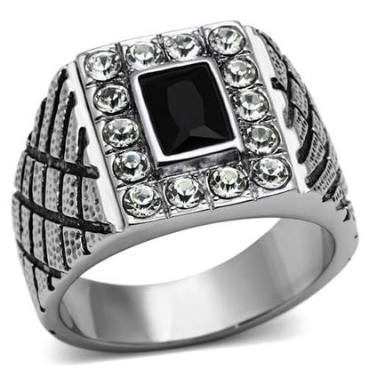 Picture of TK700 - Stainless Steel Ring High polished (no plating) Men Synthetic Jet