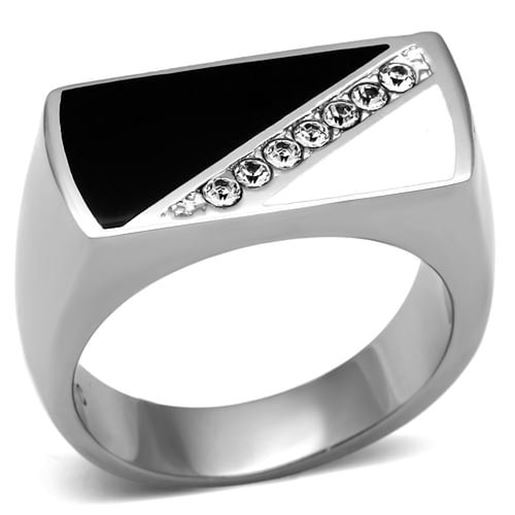 Picture of TK704 - Stainless Steel Ring High polished (no plating) Men Top Grade Crystal Clear