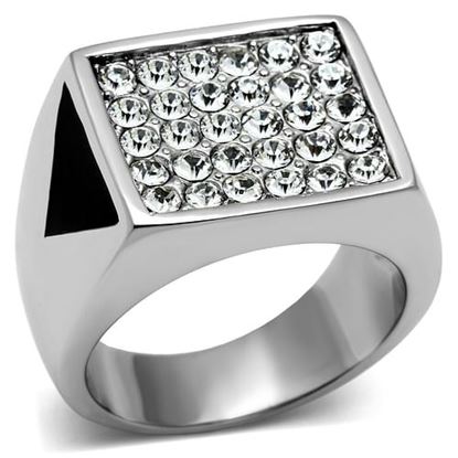 Picture of TK707 - Stainless Steel Ring High polished (no plating) Men Top Grade Crystal Clear