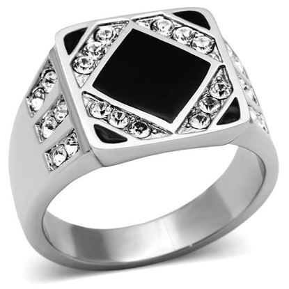 Picture of TK710 - Stainless Steel Ring High polished (no plating) Men Top Grade Crystal Clear