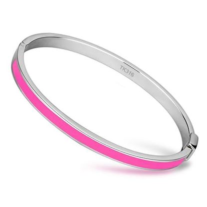 Picture of TK747 - Stainless Steel Bangle High polished (no plating) Women Epoxy Rose