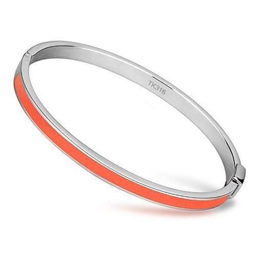 Picture of TK748 - Stainless Steel Bangle High polished (no plating) Women Epoxy Orange