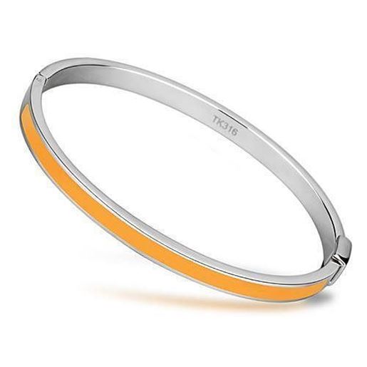 Picture of TK749 - Stainless Steel Bangle High polished (no plating) Women Epoxy Topaz