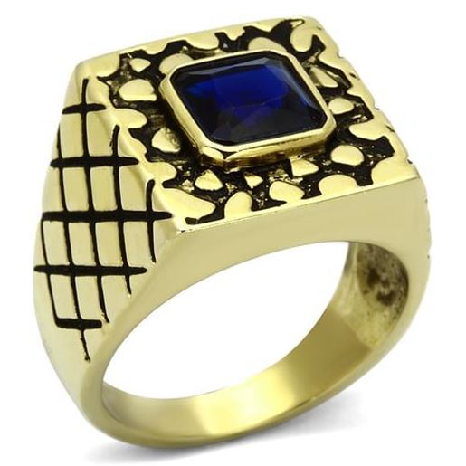 Picture of TK763 - Stainless Steel Ring IP Gold(Ion Plating) Men Synthetic Montana