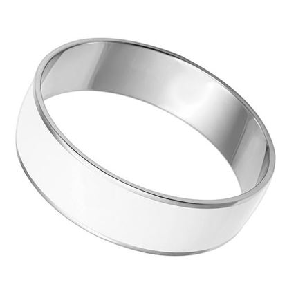 Picture of TK784 - Stainless Steel Bangle High polished (no plating) Women Epoxy White