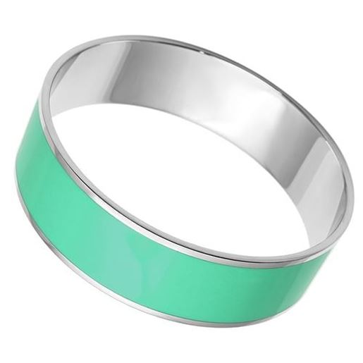 Picture of TK786 - Stainless Steel Bangle High polished (no plating) Women Epoxy Turquoise