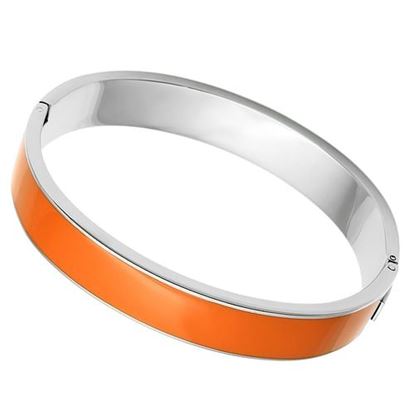 Picture of TK788 - Stainless Steel Bangle High polished (no plating) Women Epoxy Orange