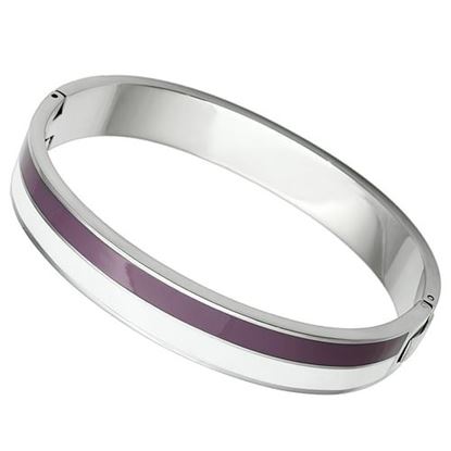 Picture of TK790 - Stainless Steel Bangle High polished (no plating) Women Epoxy Multi Color