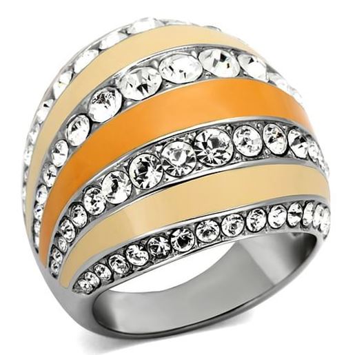 Picture of TK798 - Stainless Steel Ring High polished (no plating) Women Top Grade Crystal Clear